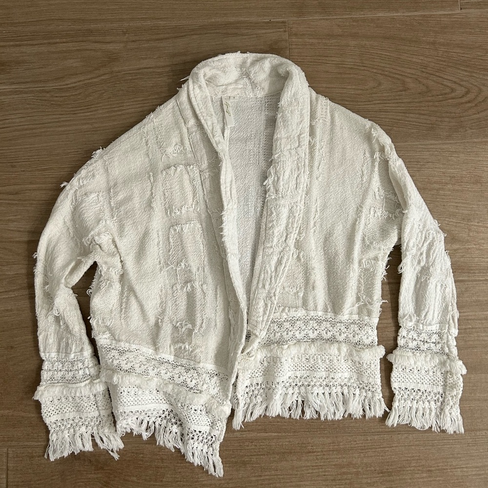 White cardigan